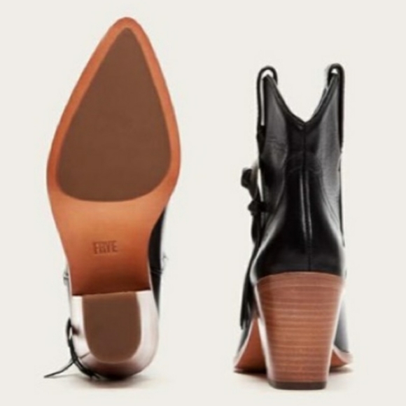 Frye Concho Short Leather Western Booties - Picture 9 of 10